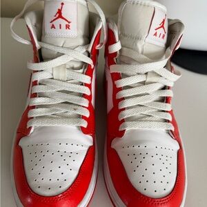 Jordan Red and White Sneakers